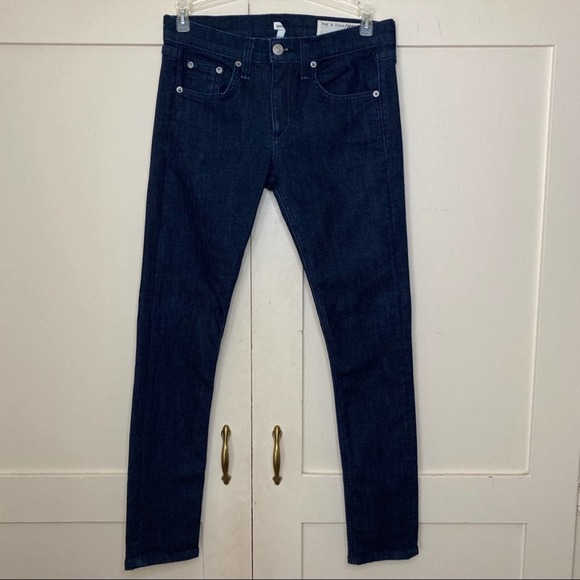 Rag & Bone Mid-Rise Skinny Dark Indigo Wash Jeans 26 - Picture 3 of 10